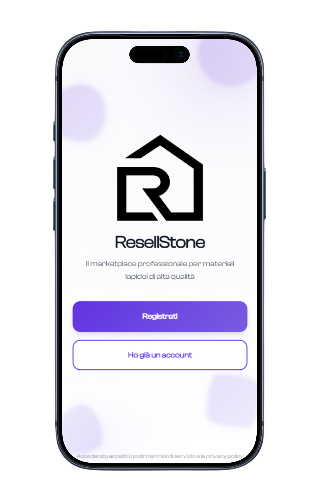 Interfaccia mobile di ResellStone